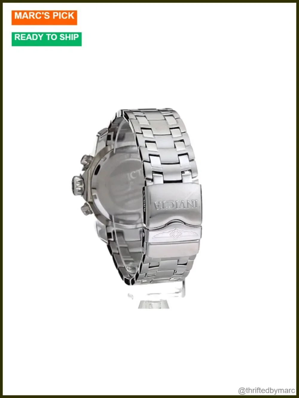 Men's Stainless Steel Chronograph Watch 48mm Luminous Hands